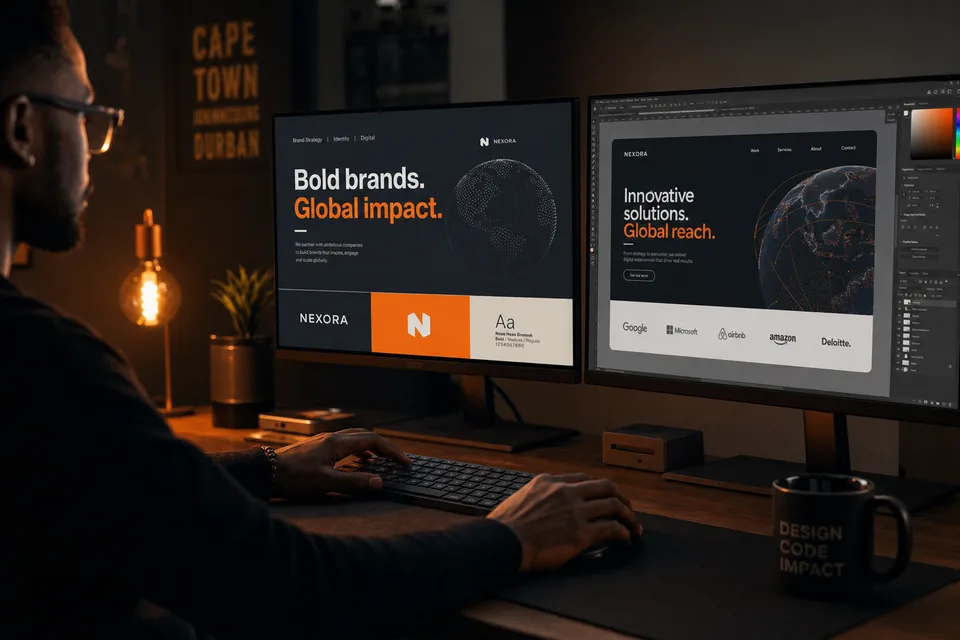 South African designer working in a cinematic studio environment